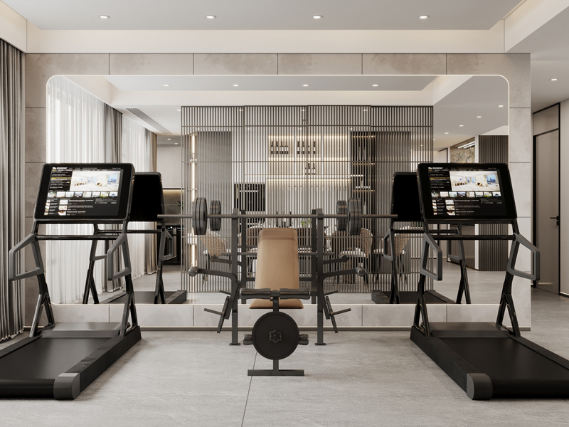 轻奢风格装修案例效果图.jpg 健身区.jpg