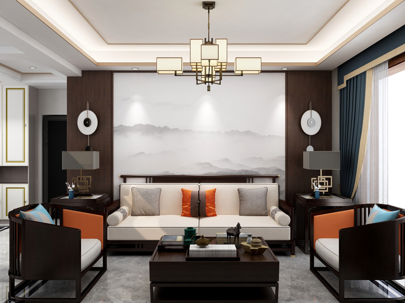 新中式风格装修效果图.jpg 沙发背景墙.jpg