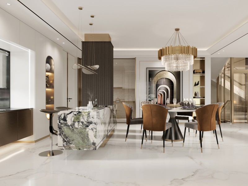 别墅装修轻奢风格餐厅 别墅装修轻奢风格餐厅