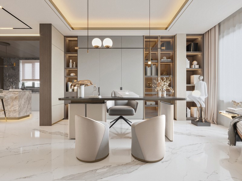 别墅装修轻奢风格书房 别墅装修轻奢风格书房