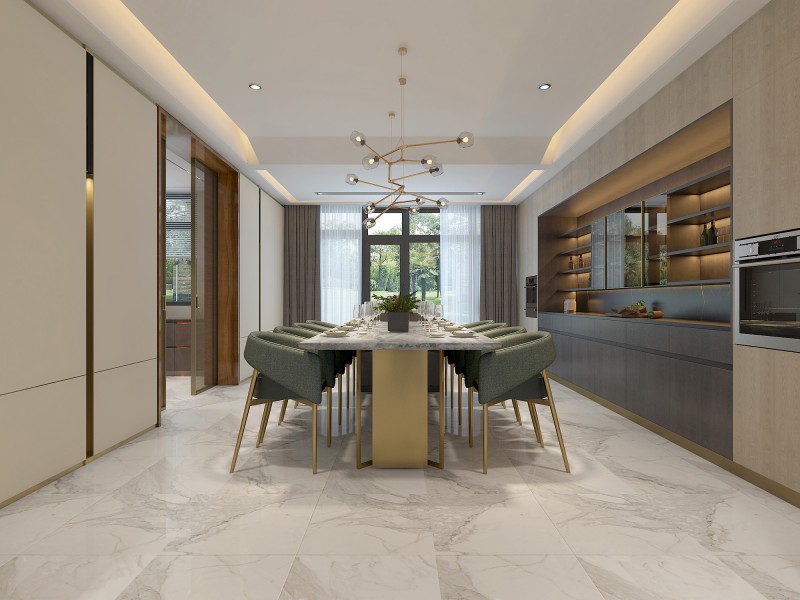 别墅装修现代轻奢风餐厅 别墅装修现代轻奢风餐厅